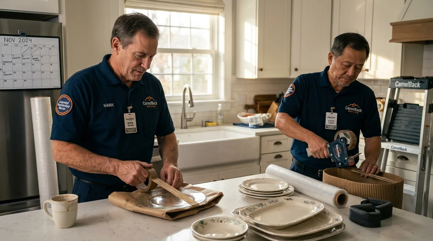 Professional crew packing kitchen dishware in Leeds, AL